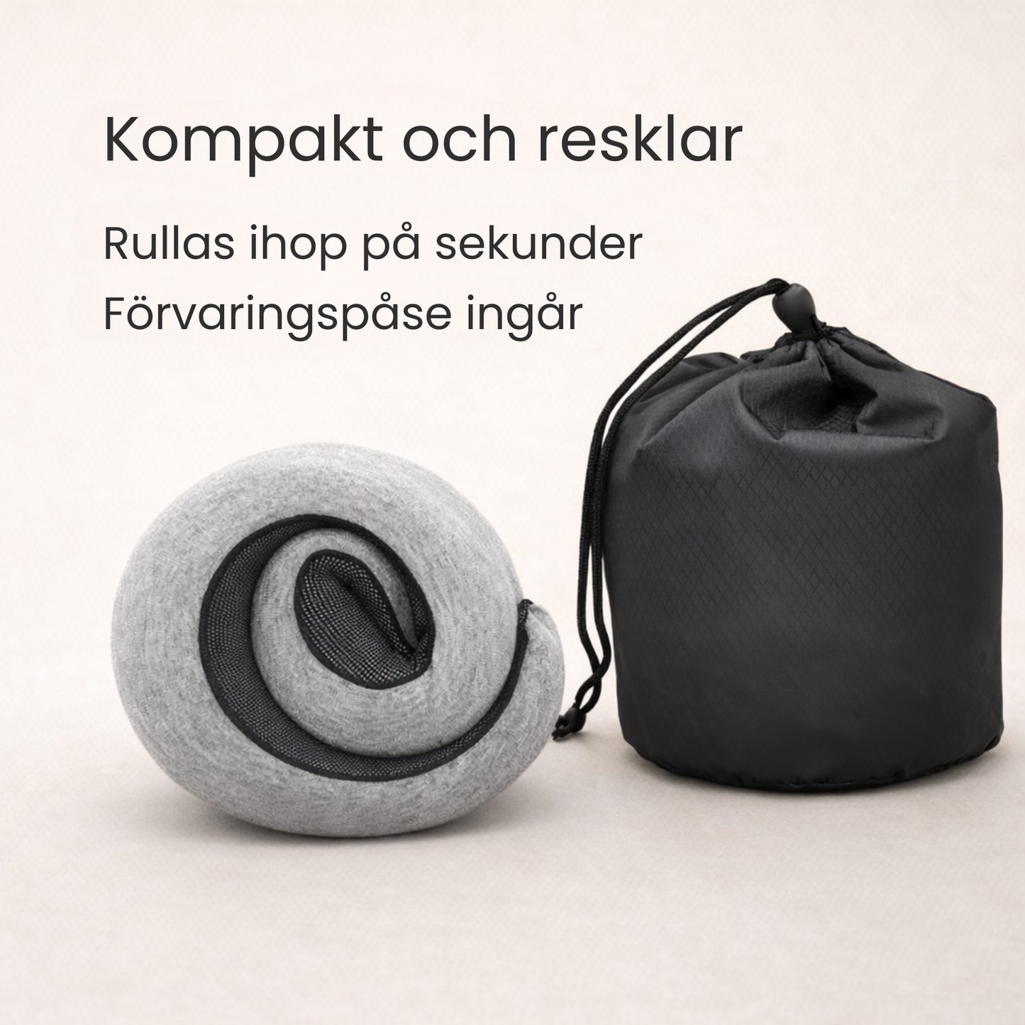 Omslutande resekudde i memory foam