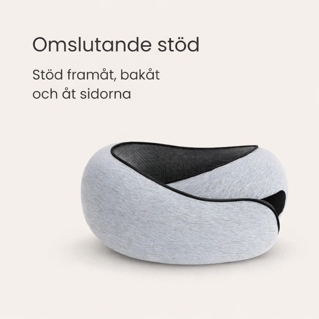 Omslutande resekudde i memory foam