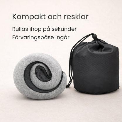 Omslutande resekudde i memory foam