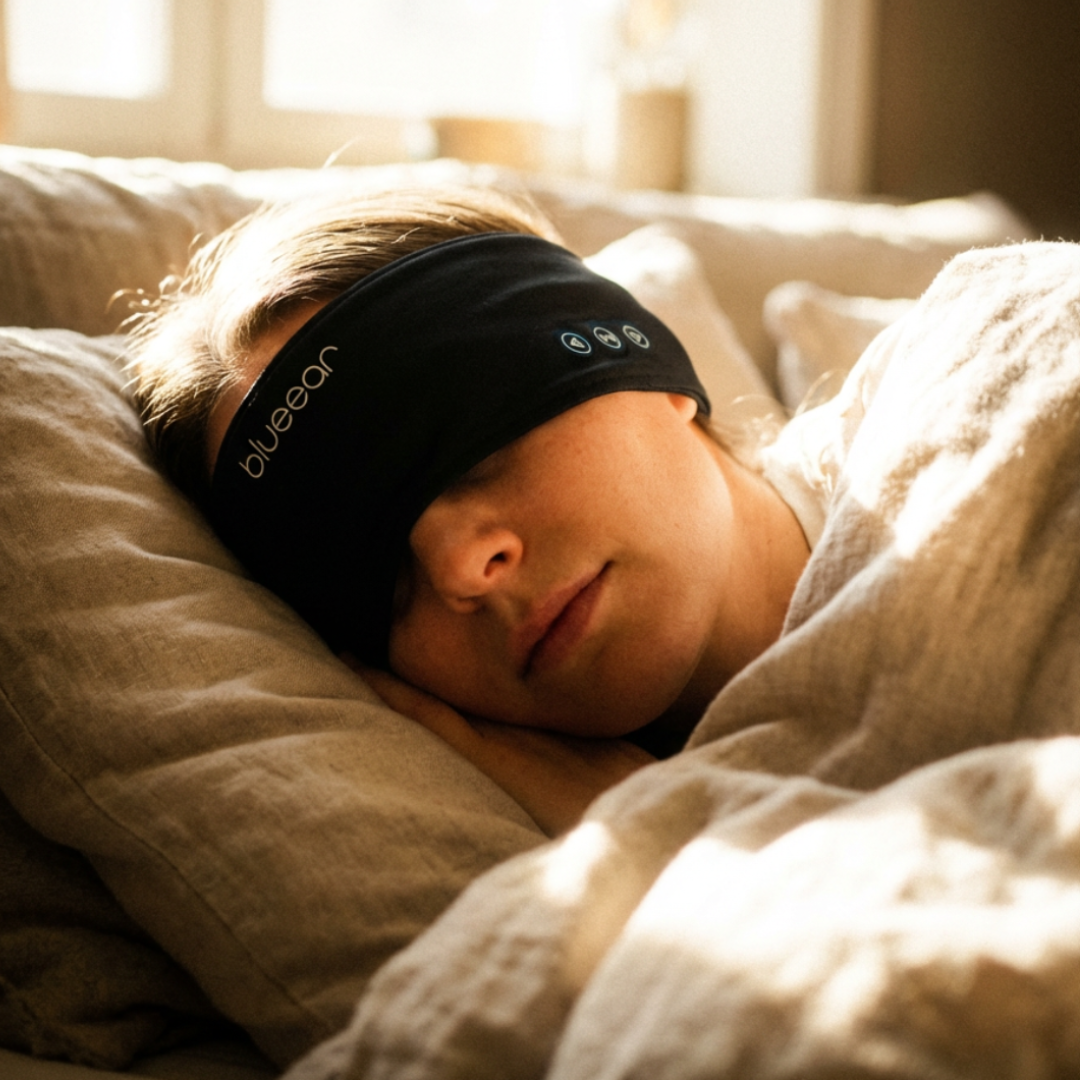 Pannband med Bluetooth-hörlurar och mikrofon