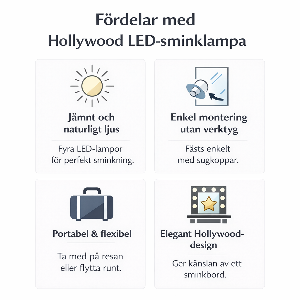 Portabel Hollywood LED-sminklampa
