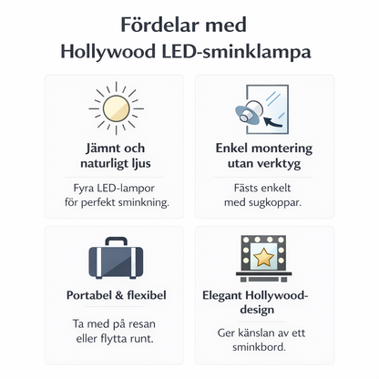 Portabel Hollywood LED-sminklampa
