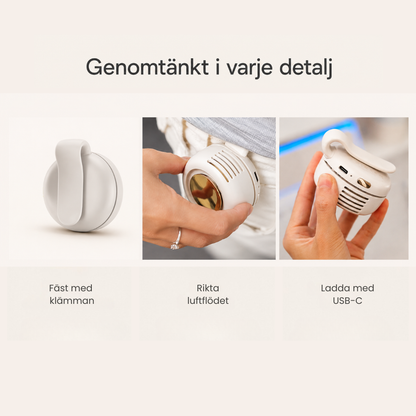 Portabel fläkt med klämma