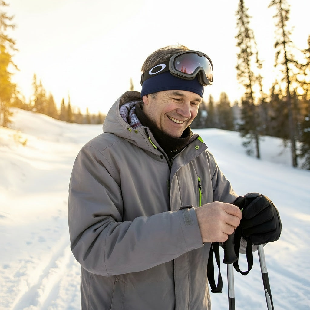 Pannband med Bluetooth-hörlurar och mikrofon