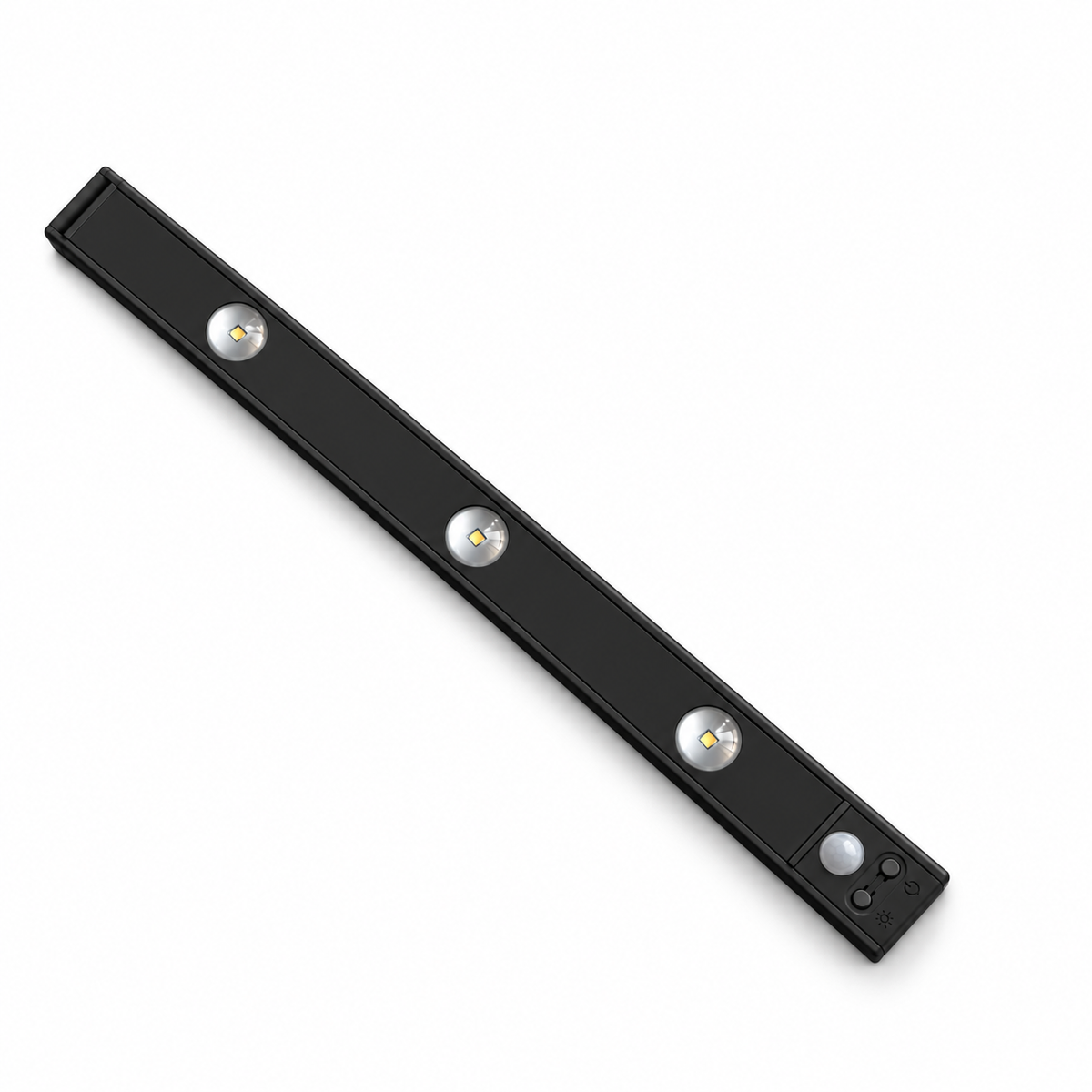 Svart LED-ljusramp 40 cm med rörelsesensor