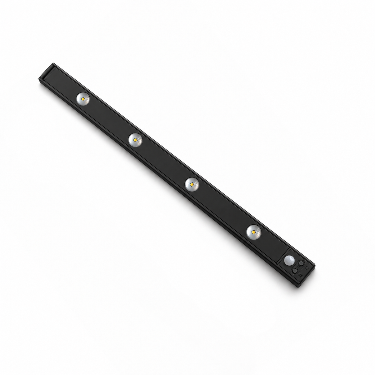 Svart LED-ljusramp 50 cm med rörelsesensor