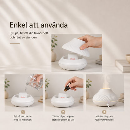 Aromadiffuser med flameffekt & stämningsljus
